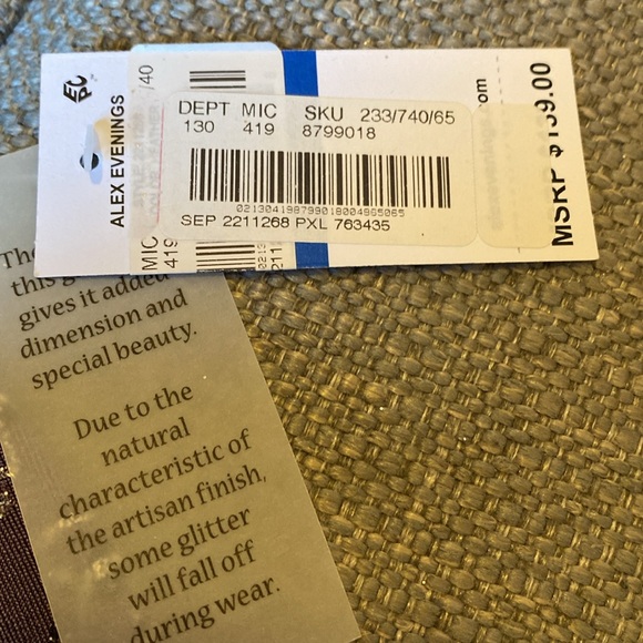 NWT ⭐️Alex Evenings jone button jacket  & tank, floral pattern w/glitter accent - Picture 9 of 9